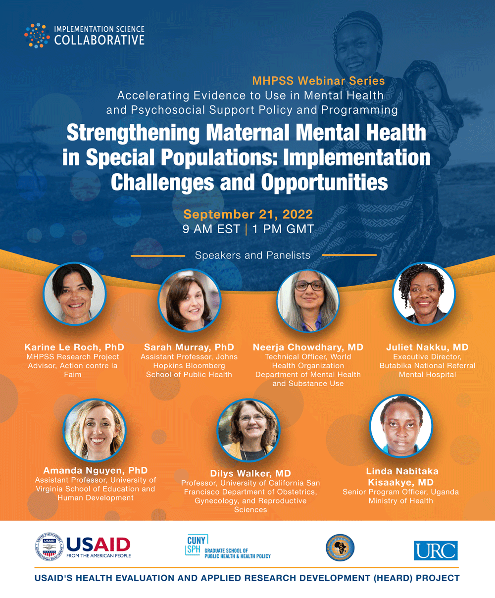 Strengthening Maternal Mental Health in Special Populations: Implementation Challenges and Opportunities banner
