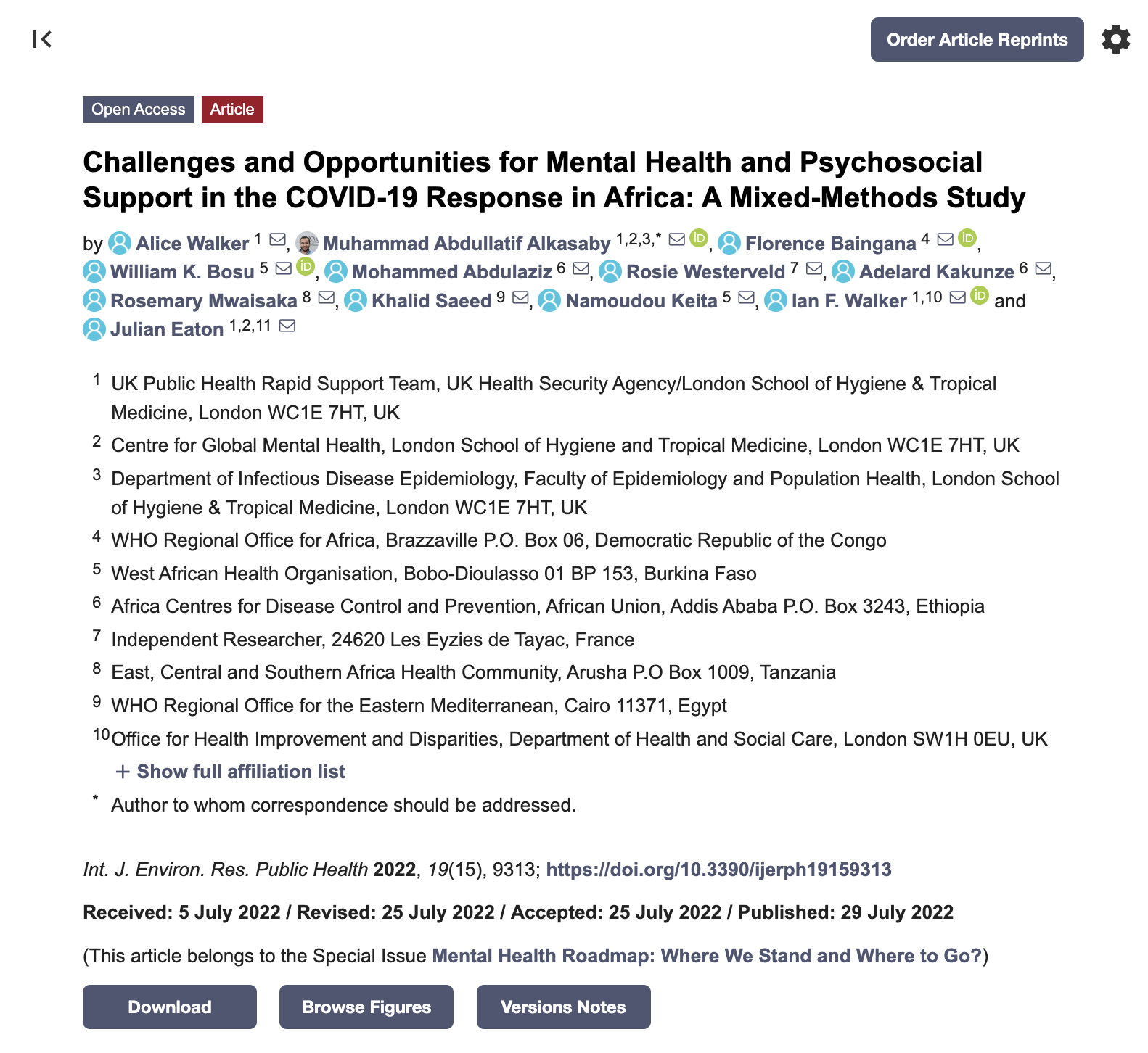 Challenges and Opportunities for Mental Health and Psychosocial Support in the COVID-19 Response in Africa: A Mixed-Methods Study.