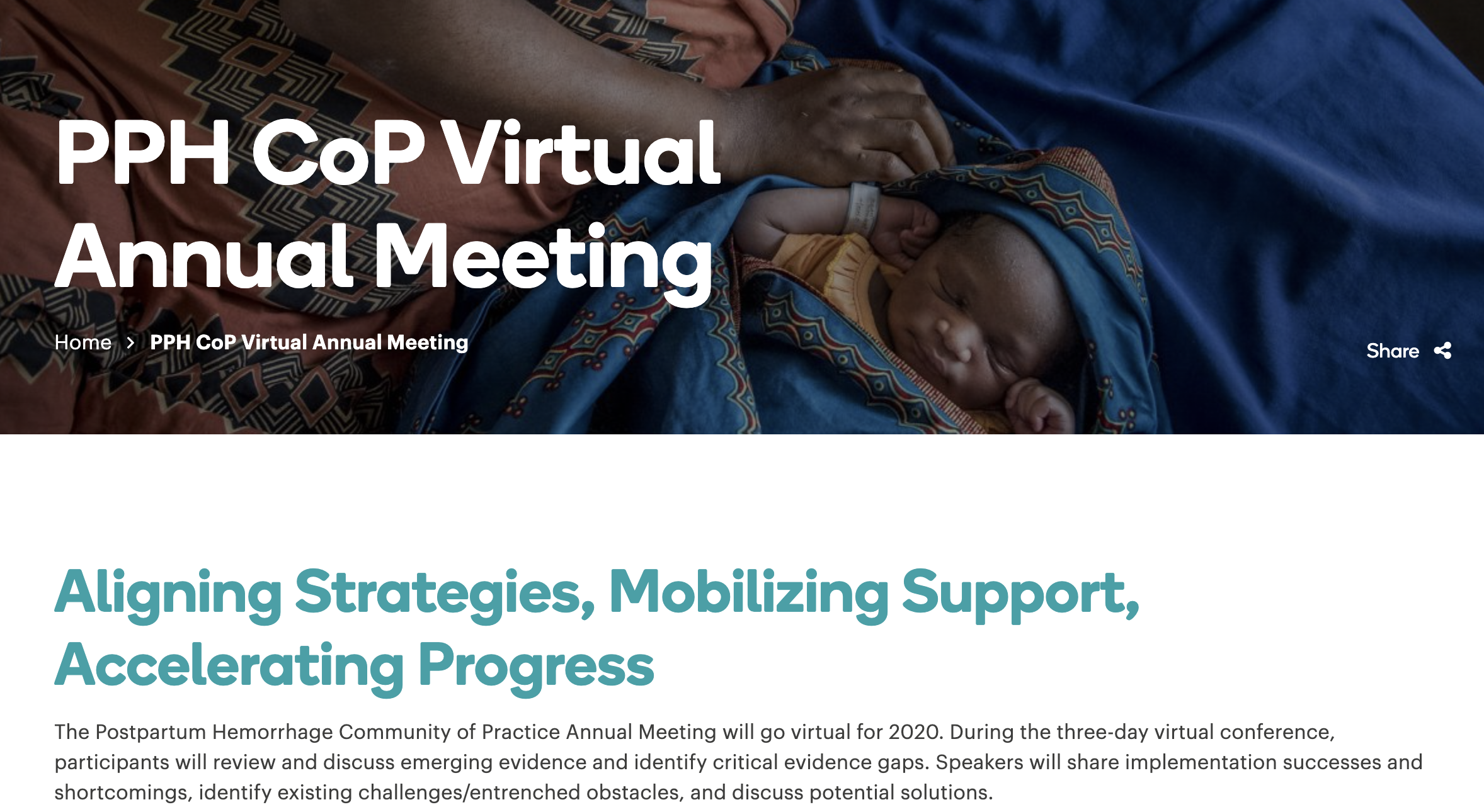 The Postpartum Hemorrhage Community of Practice Annual Meeting 2020