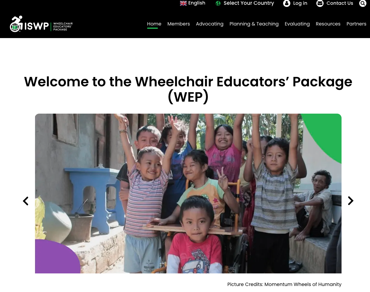 Wheelchair Educators' package web page